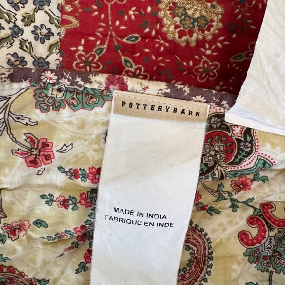 Lk NEW Pottery Barn reversible quilt bedding & Euro shams full/queen yellow - Picture 6 of 7